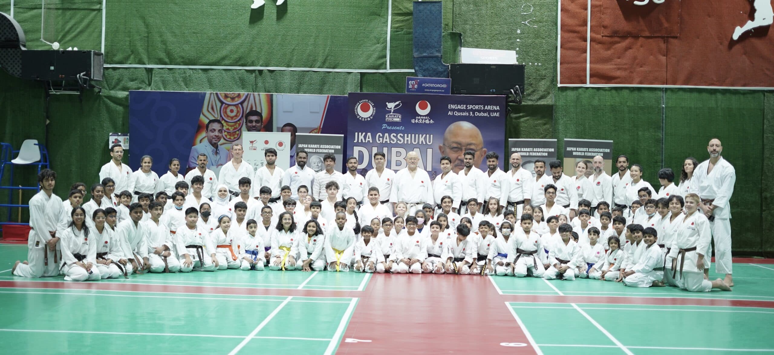 Karate Pro Academy students and instructors gathered together at a JKA gasshuku training event